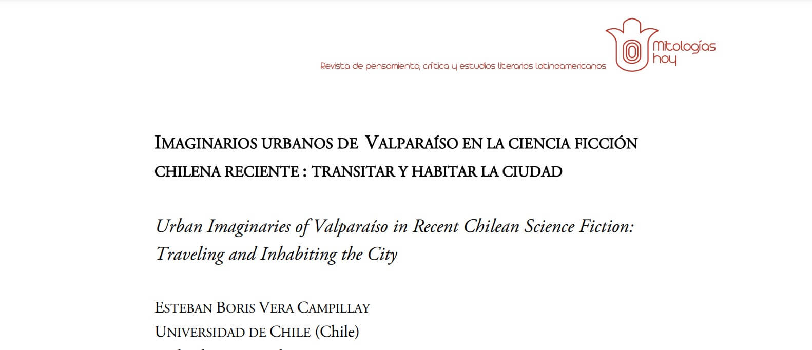 Imaginarios urbanos de Valparaíso en la ciencia ficción chilena reciente